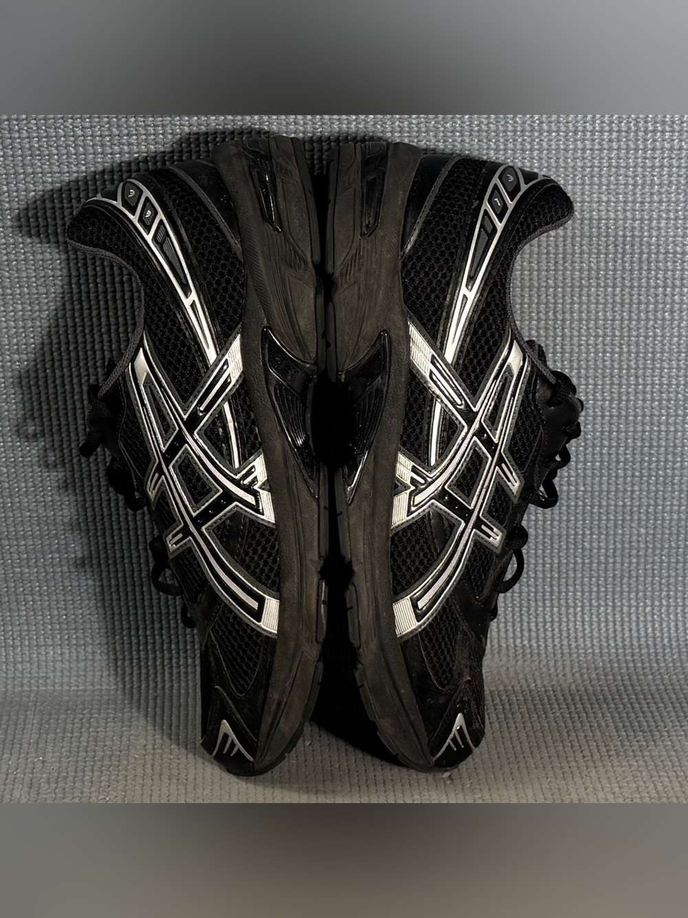 Asics Gel-1130 Black Pure Silver Athletic Shoes 1201A906-001 Men's Size 11.5 - Picture 6 of 9